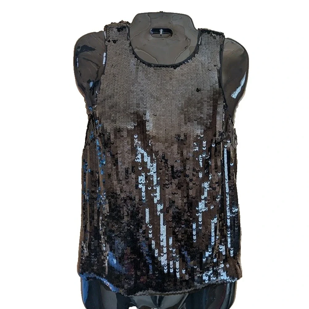 J. CREW Collection Womens Going Out Top XS Sequin Party Bling Keyhole Back NEW